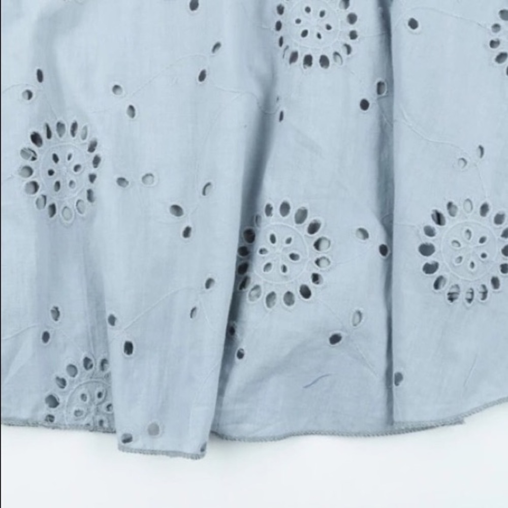 Light Blue Short-Sleeve Embroidered Sundress - Picture 4 of 4